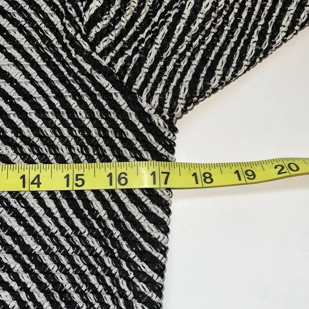 Chico’s Cardigan Black & White Striped Button Thin Semi-sheer 0 Small Women’s